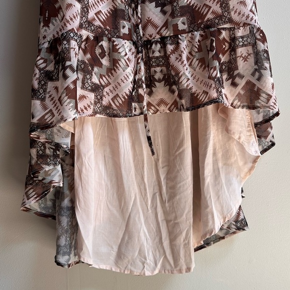 NEW Shyanne Southwestern Aztec Boho High-Low Chiffon Dress Women’s M - Picture 13 of 15